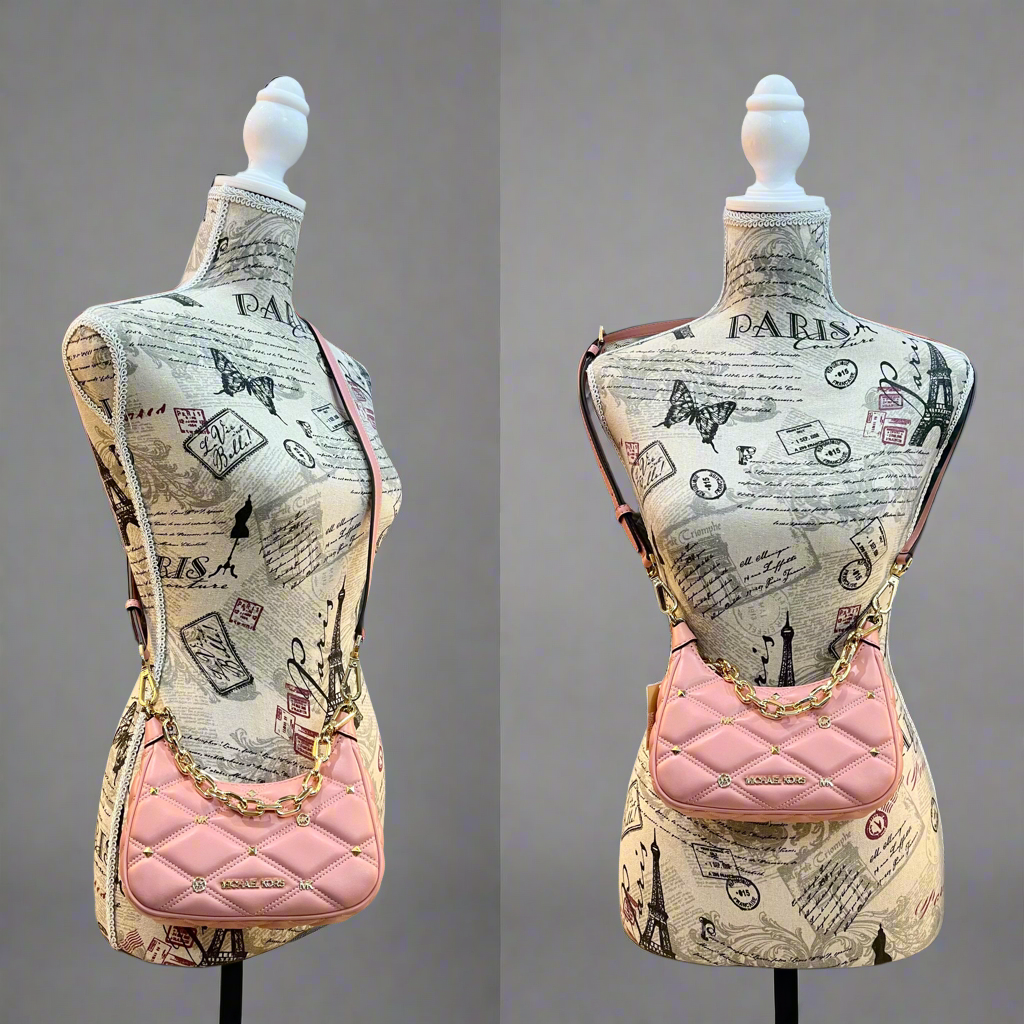 MICHAEL KORS MINI QUILTED CORA SHOULDER BAG/CROSSBODY BAG - PRIMROSE