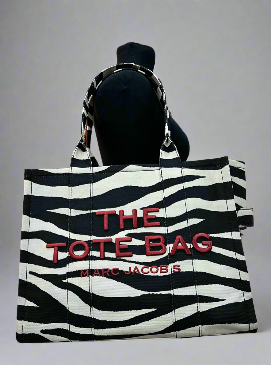 MARC JACOBS ZEBRA PRINT TOTE BAG LARGE