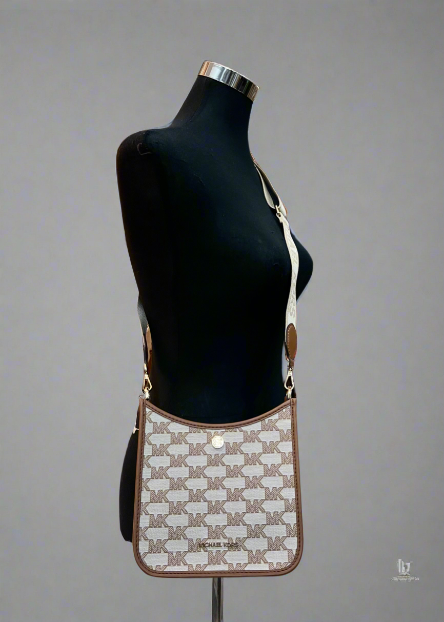 MICHAEL KORS BRYLE SMALL LOGO CANVAS MESSENGER CROSSBODY BAGS